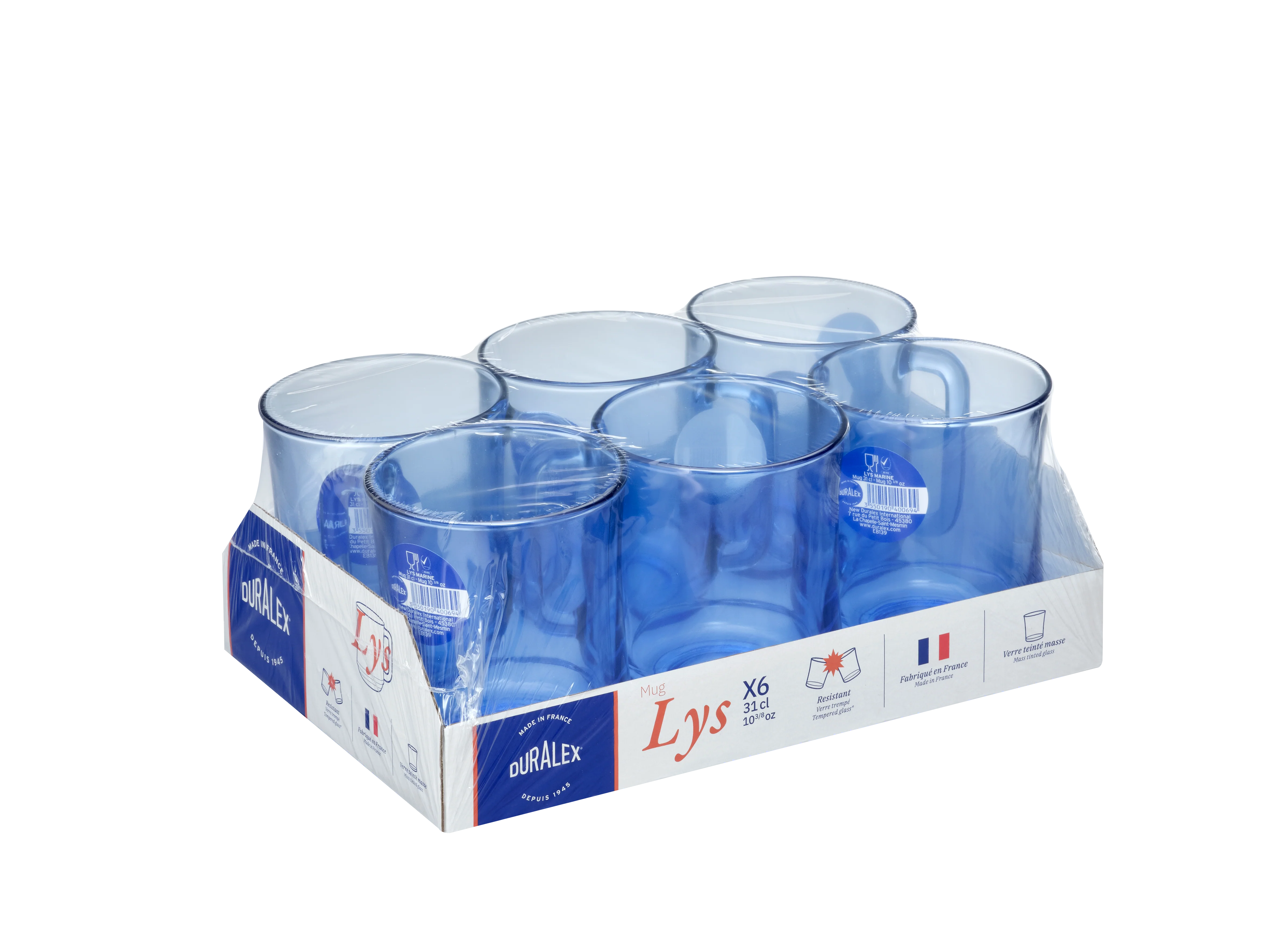 Lys - Tasse en verre Bleu Marine 31 cl (Lot de 6) - Image 4