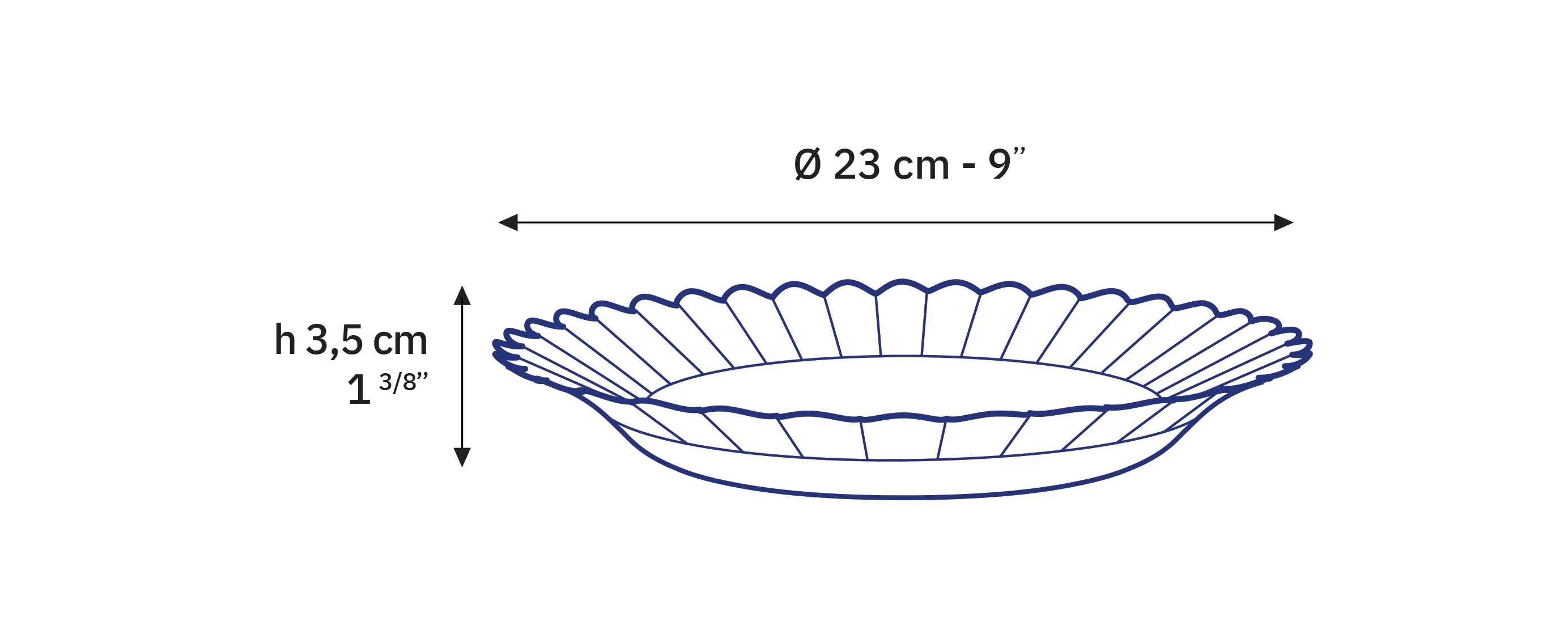 Picardie - Assiettes creuses x6 - 23cm - Bleu Marine - Image 3