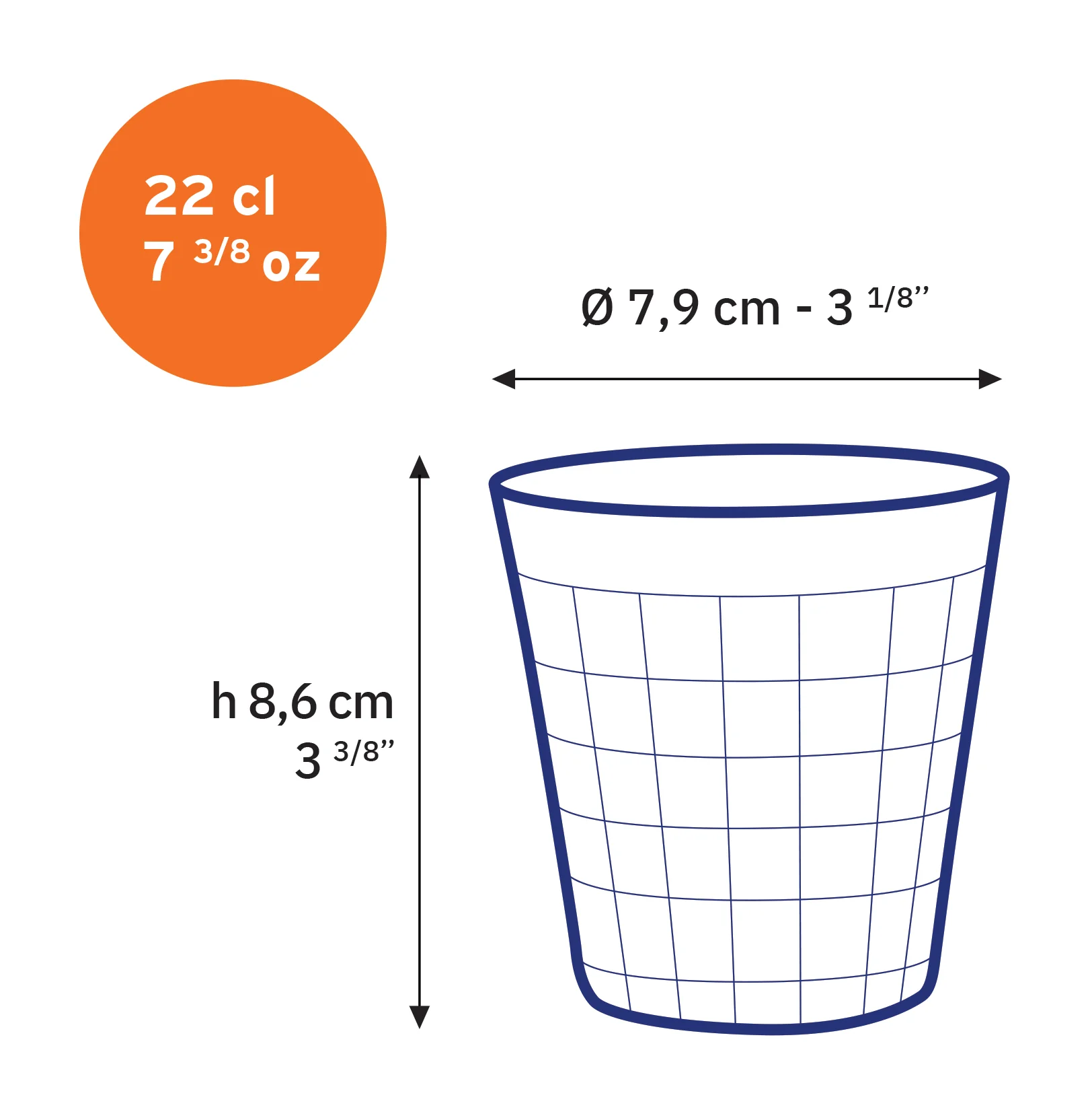 Prisme - Verre Transparent 22cl  (Lot de 6) - Image 3