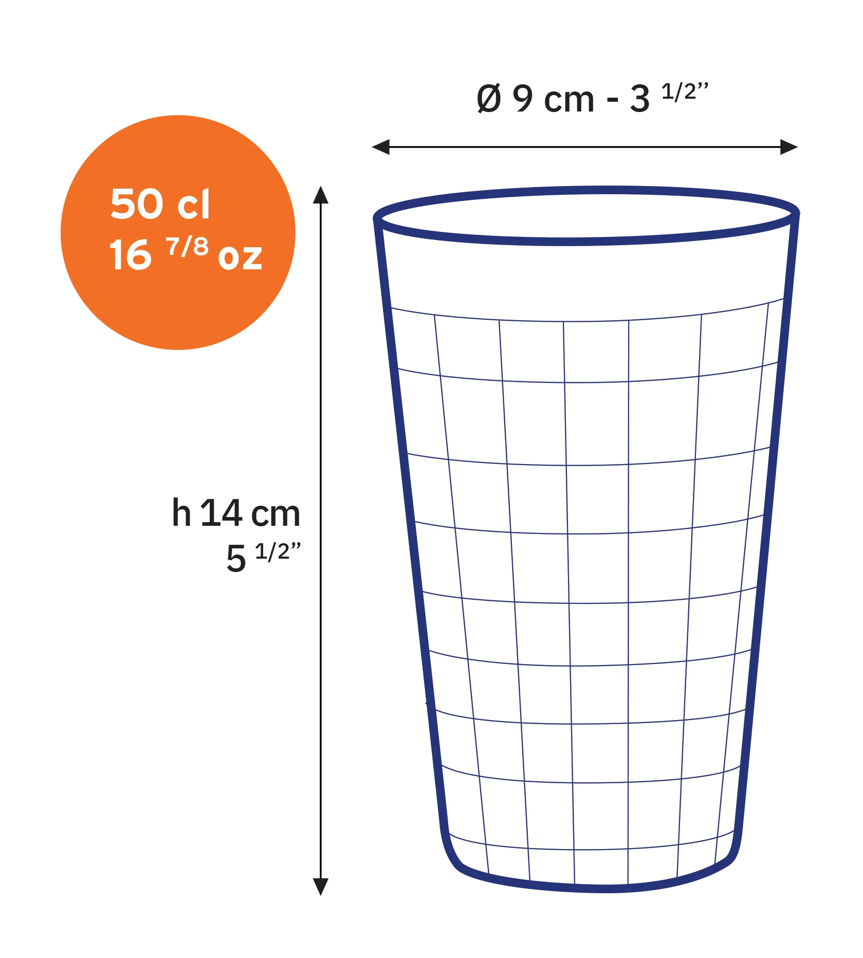 Prisme - Verre Transparent 50cl  (Lot de 6) - Image 3
